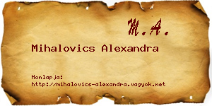 Mihalovics Alexandra névjegykártya